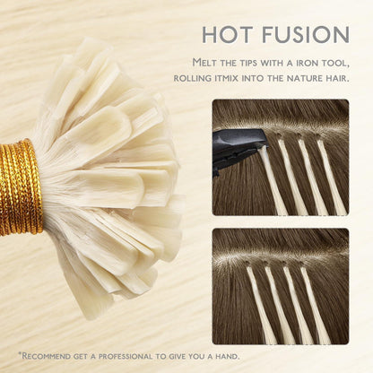Echthaar Extensions U-Tip Platinblond 40cm 50g