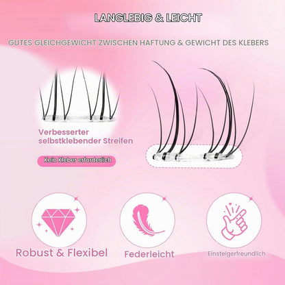 Selbstklebende Unterwimpern D Curl 8-14mm – Wimpernbüschel Set