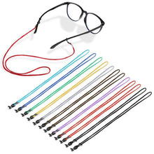 12er Set Nylon Brillenbänder – Bunt & Verstellbar