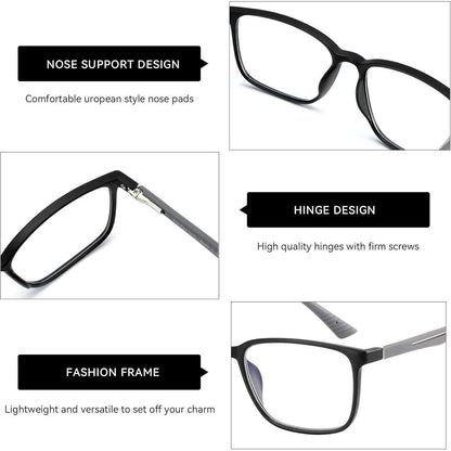 Blaulichtfilter Lesebrille Herren Eckig mit Dioptrien