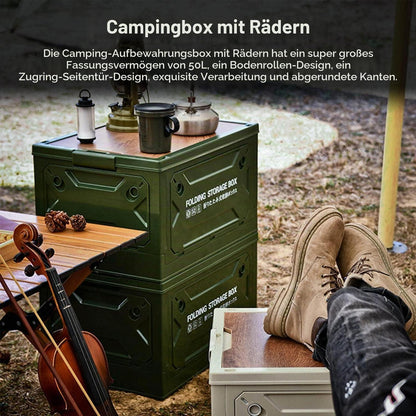 Camping Box mit Deckel 50L – Faltbar & Robust für Camping