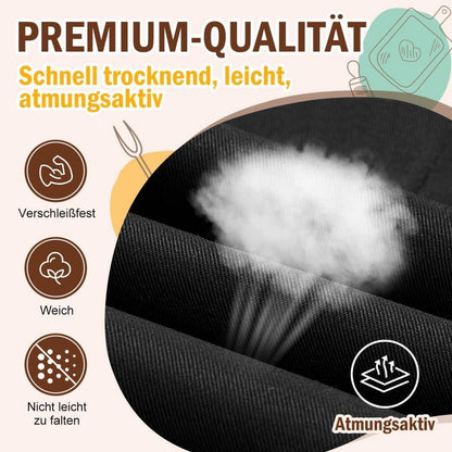 Kochschürze Baumwolle mit Taschen – Schwarz, Verstellbar