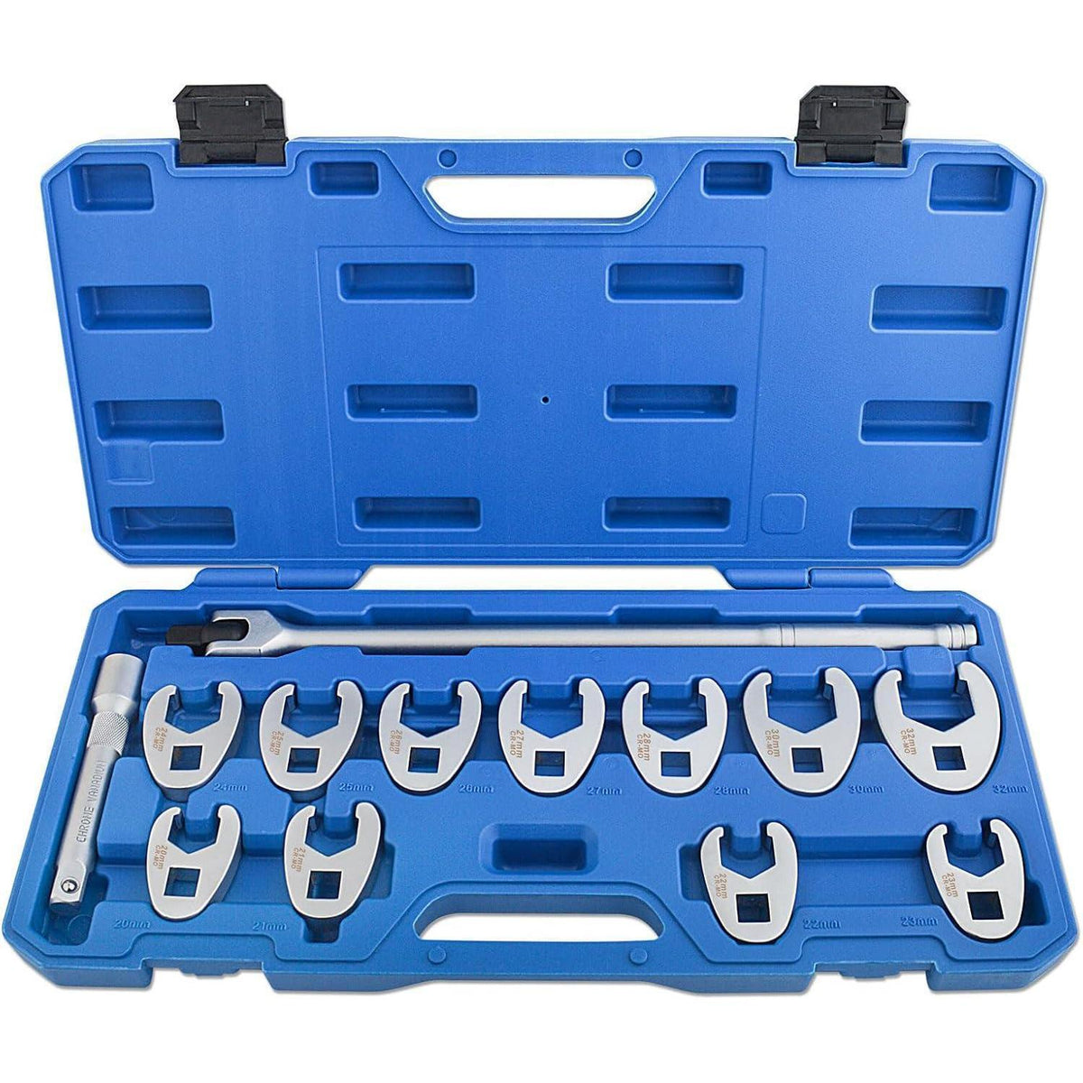 Hahnenfußschlüssel-Satz 13-tlg. 1/2" Antrieb Metrisch 20-32mm mit Verlängerung