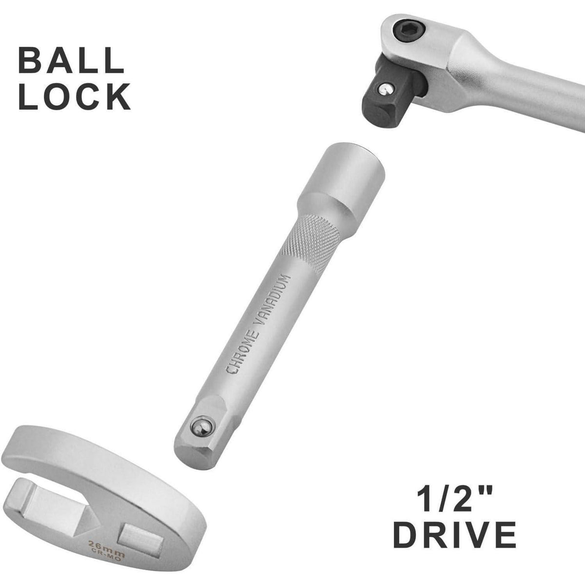 Hahnenfußschlüssel-Satz 13-tlg. 1/2" Antrieb Metrisch 20-32mm mit Verlängerung
