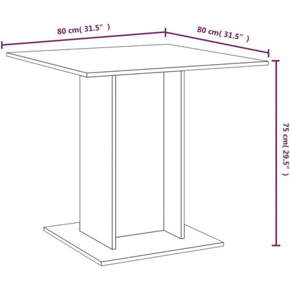 Grauer Esstisch Sonoma 80x80 cm – Küchentisch für Esszimmer