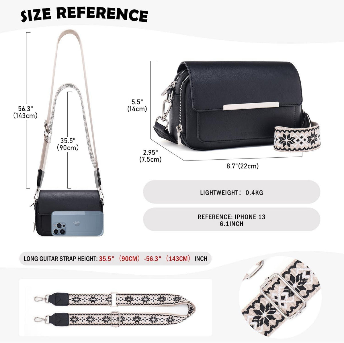 Handy Umhängetasche Damen Vegan Leder Crossbody Schultertasche
