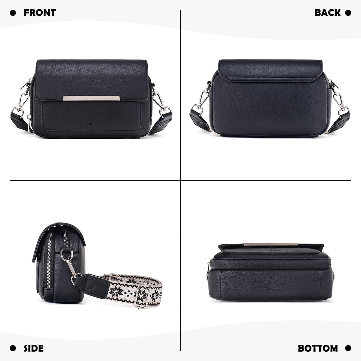 Umhängetasche Damen Vegan Leder Crossbody Schultertasche 5 Farben Verfügbar