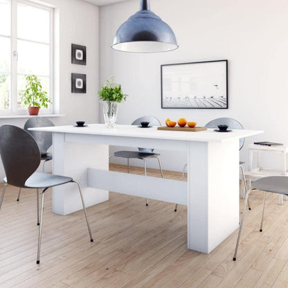 Rechteckiger Esstisch Weiß 180x90cm | Küchentisch Industrial Stil