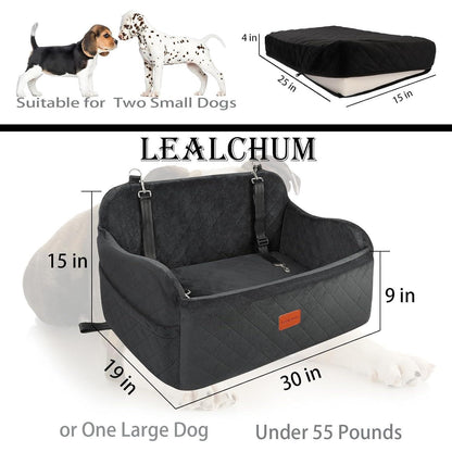 Großer Hundeautositz mit Memory Foam & Sicherheitsleine