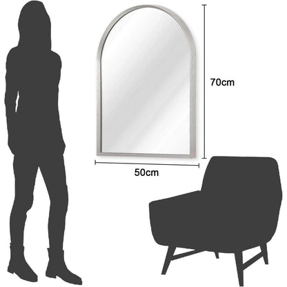 Gewölbter Wandspiegel 50x70cm – Silberner Badezimmerspiegel