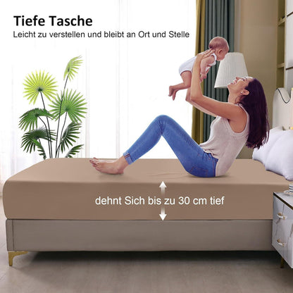 Wasserdichter Matratzenschoner 160x200cm Beige, Atmungsaktiv & Nässeschutz