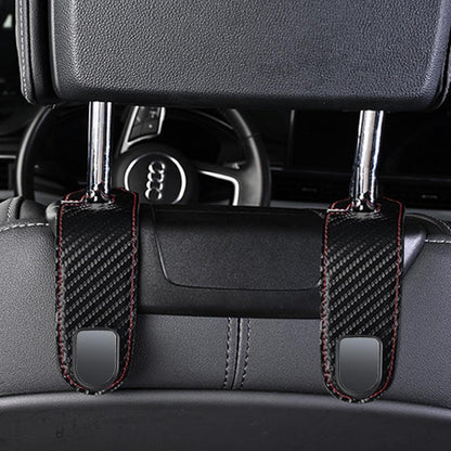 2x Auto Haken für Handtasche & Kopfstütze –, Schwarz in Lederoptik