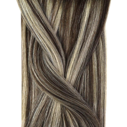 Echthaar Microring Extensions Ombre Dunkelbraun-Blond 45cm