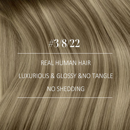 Echthaar Tressen Balayage Braun Ombre Blond 40cm