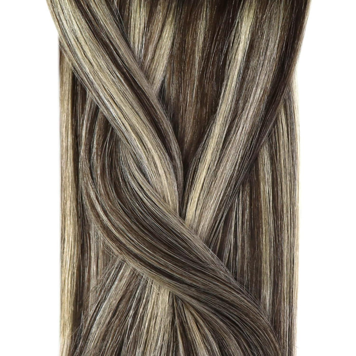 Echthaar Microring Extensions Ombre Dunkelbraun Blond 50cm