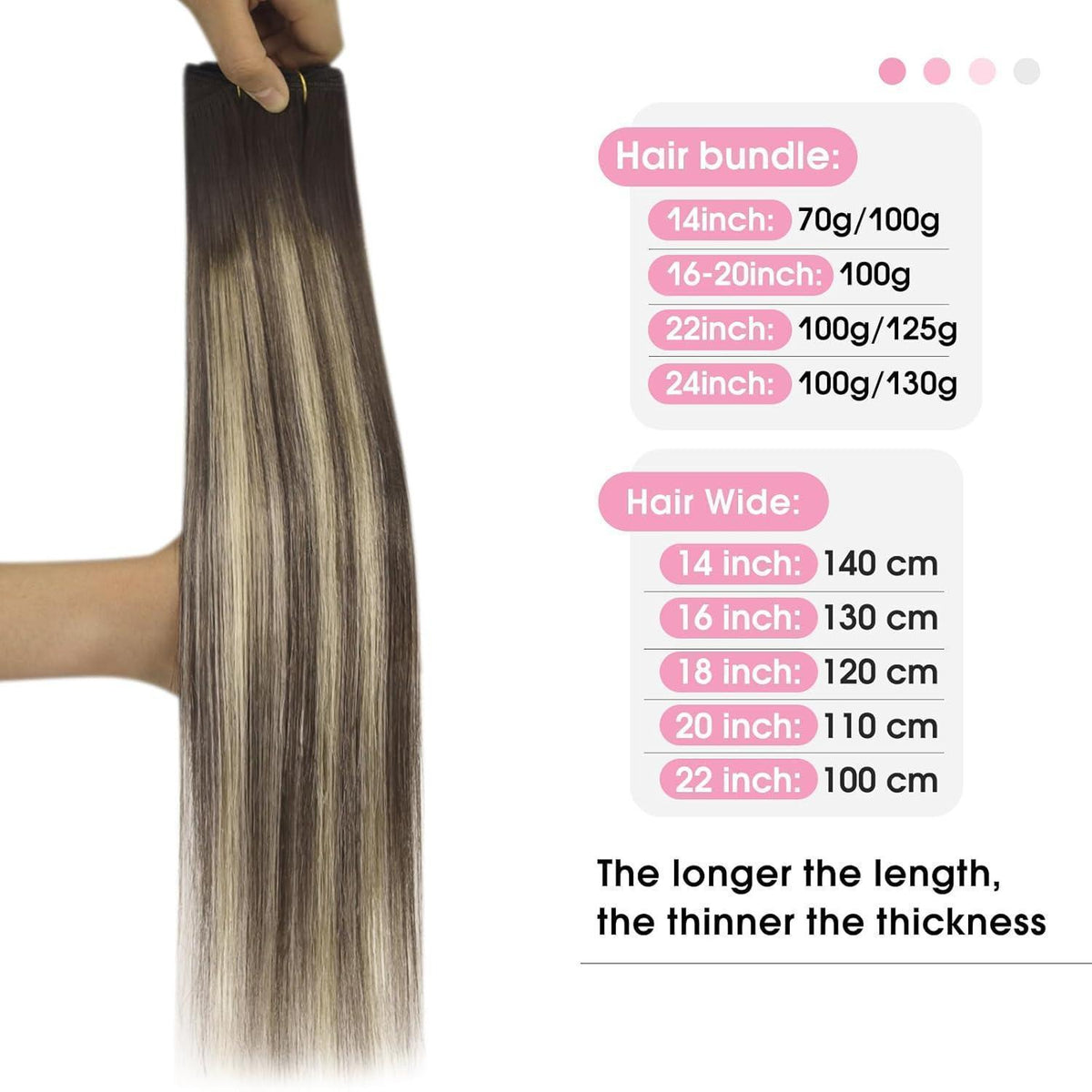 Echthaar Tressen Ombre Braun Aschblond 50cm Remy