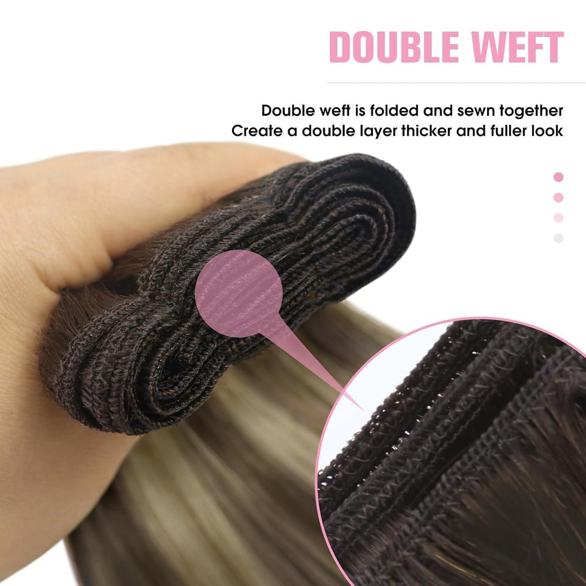 Echthaar Tressen Ombre Braun Aschblond 50cm Remy