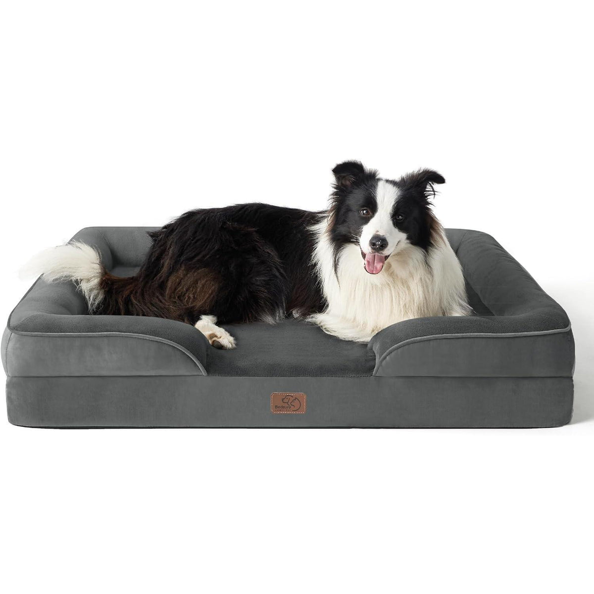 Orthopädisches Hundebett L 89x63cm Dunkelgrau