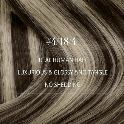 Echthaar Tressen Ombre Braun Aschblond 35cm Remy Weft