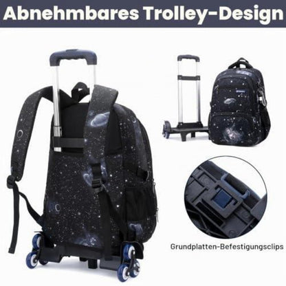Schulrucksack Trolley 3-teilig für Jungen – Schwarz