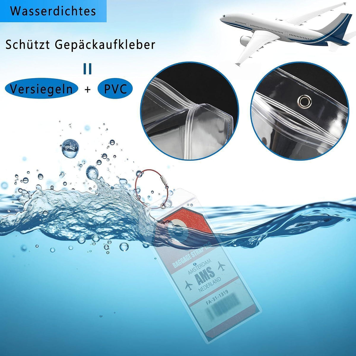 6x Transparente Kofferanhänger für Kreuzfahrt & Reisen