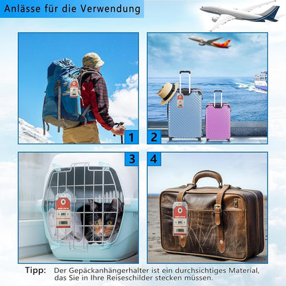 6x Transparente Kofferanhänger für Kreuzfahrt & Reisen