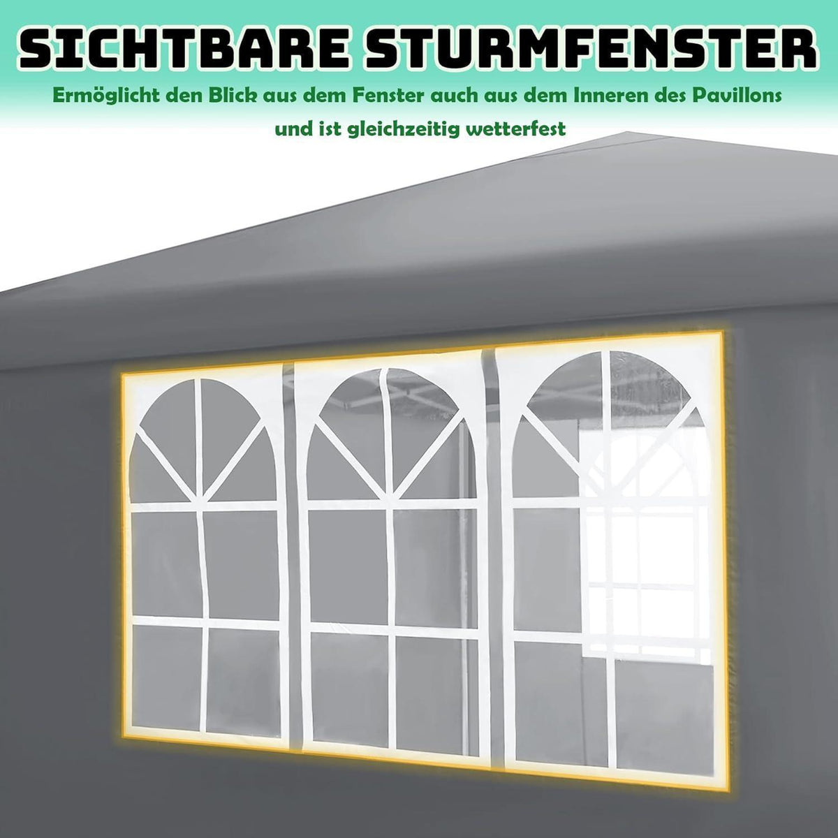 3x3m Faltpavillon wasserdicht mit Seitenteilen & Fenstern