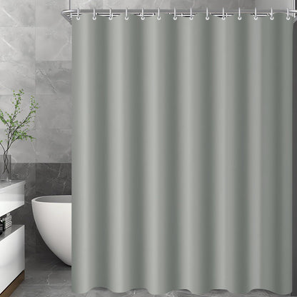 Duschvorhang Grau 180x180cm Beschwerter Saum Wasserabweisend Waschbar
