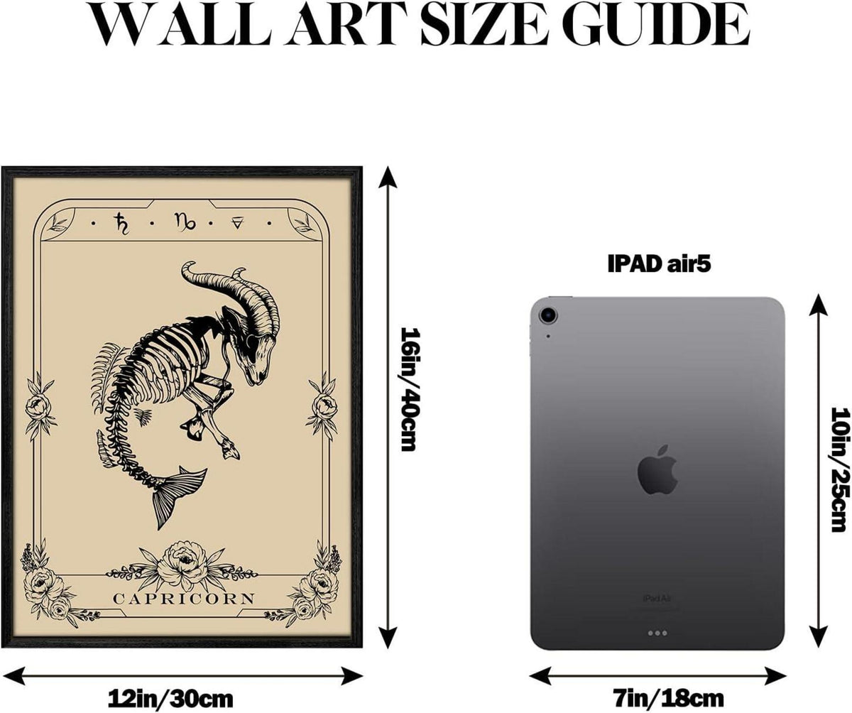 Konstellation Leinwand Bilder Schwarz 30x40 cm Steinbock Tarot