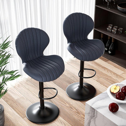 Verstellbarer Barhocker 2er Set mit Fußstütze & 360° Drehung