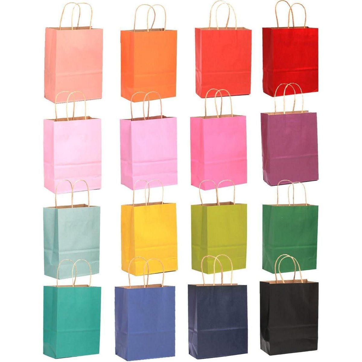 16 Geschenktüten mit Griffen – 21x15x8cm – Vielseitig einsetzbar