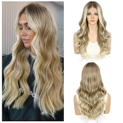 Blonde Körperwelle Lace Front Perücke 22 Zoll Synthetisch