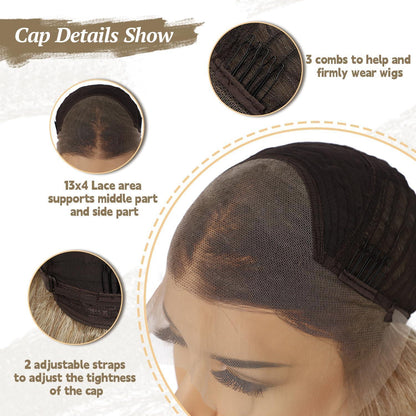 Blonde Körperwelle Lace Front Perücke 22 Zoll Synthetisch