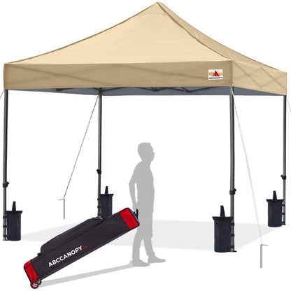 Pop-Up Pavillon 2,5x2,5m Wasserdicht Beige mit 3 Höhenstufen