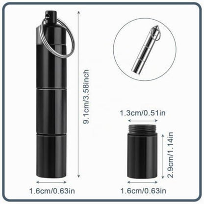 2er-Set Pillendose Schlüsselanhänger Wasserdicht, 3 Fächer