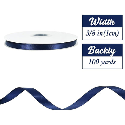 Satinbandrolle 1cm x 91m Himmelblau