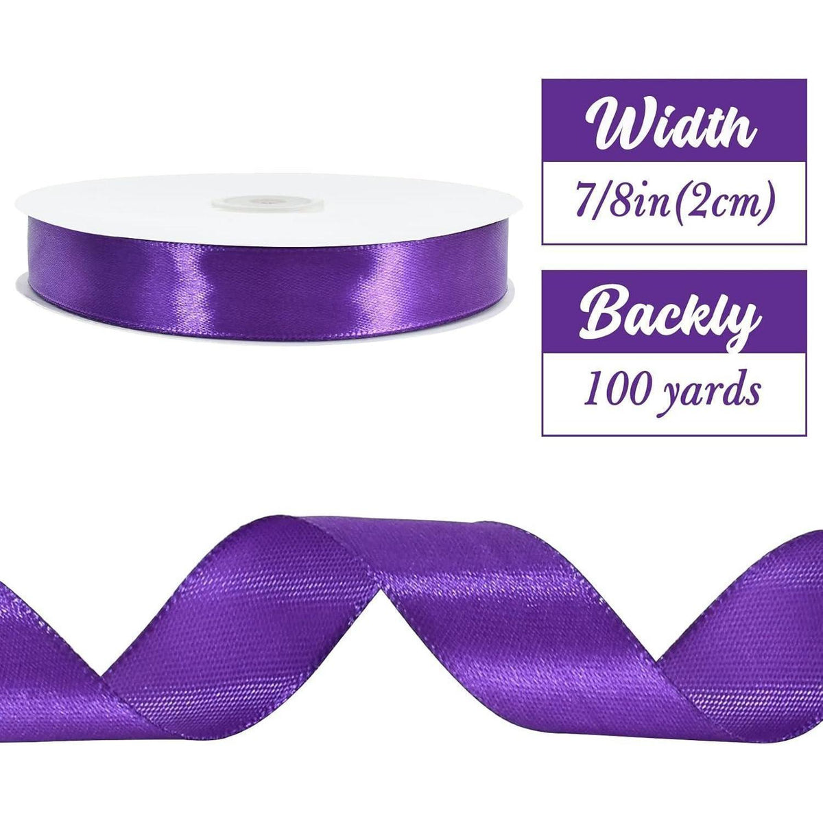 Satinband Violett 2,2 cm – 91 m für Dekoration & Basteln