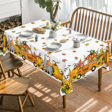 Herbst Tischdecke Kürbisse Blätter 140x180 cm Gelb
