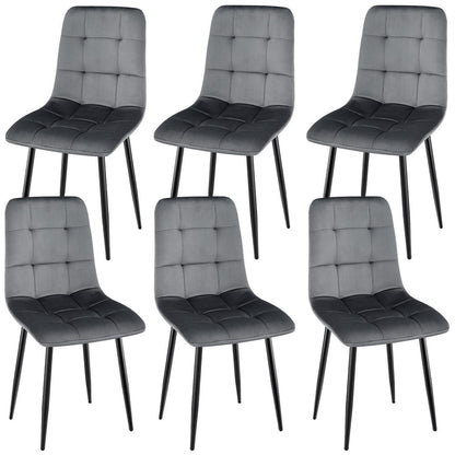 Esszimmerstühle 6er Set, Dunkelgrau, Gepolstert & Ergonomisch