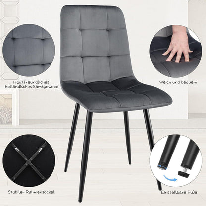 Esszimmerstühle 6er Set, Dunkelgrau, Gepolstert & Ergonomisch