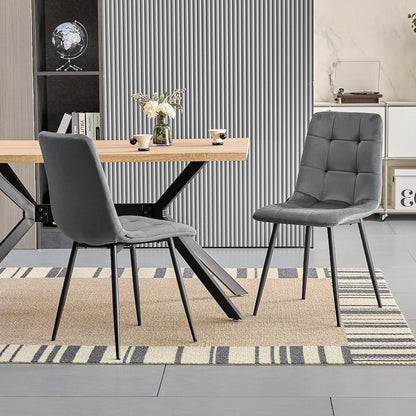 Esszimmerstühle 6er Set, Dunkelgrau, Gepolstert & Ergonomisch