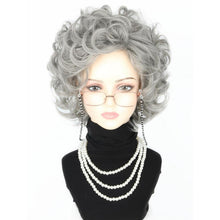 Oma Perücken Set mit Accessoires – Halloween Kostüm Perücke Grau