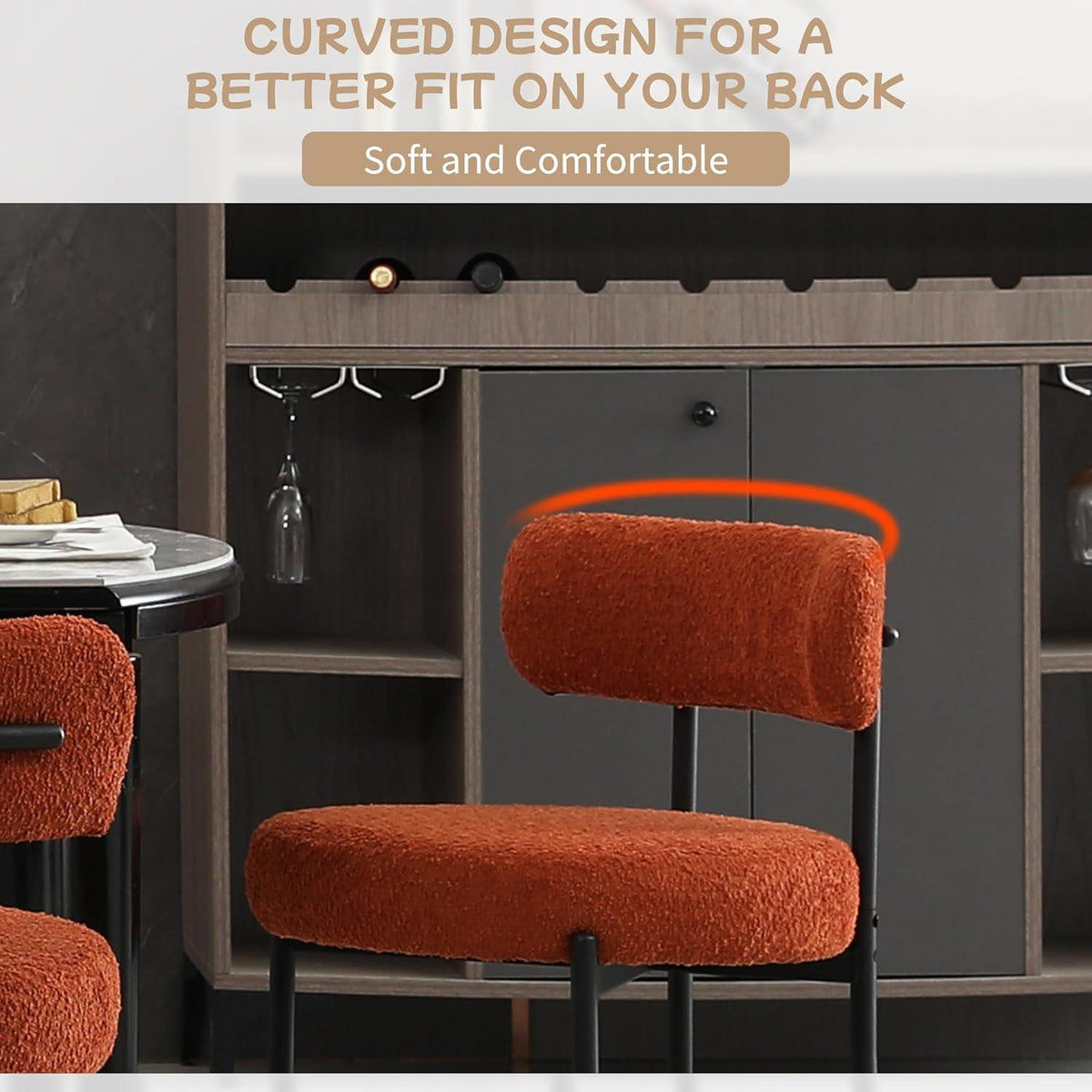 Esszimmerstühle 4er Set, Modern Retro, Orange