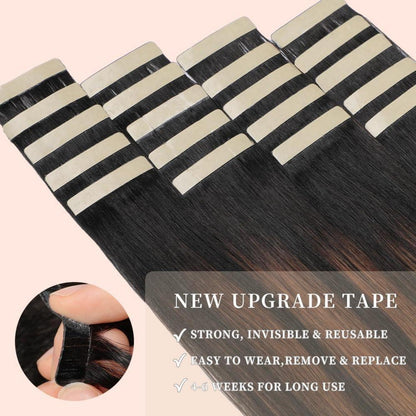 Echthaar Tape Extensions Goldbraun 60cm (50g)