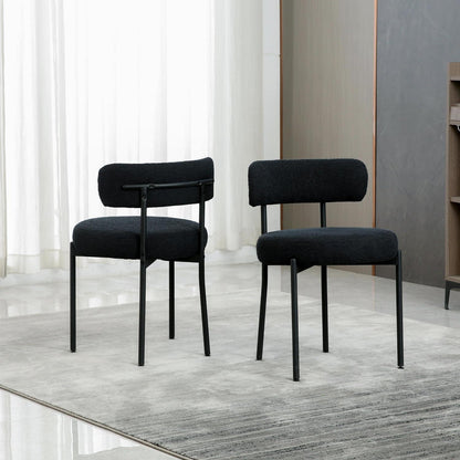 Esszimmerstühle 2er Set, Modern Retro Design, Schwarz