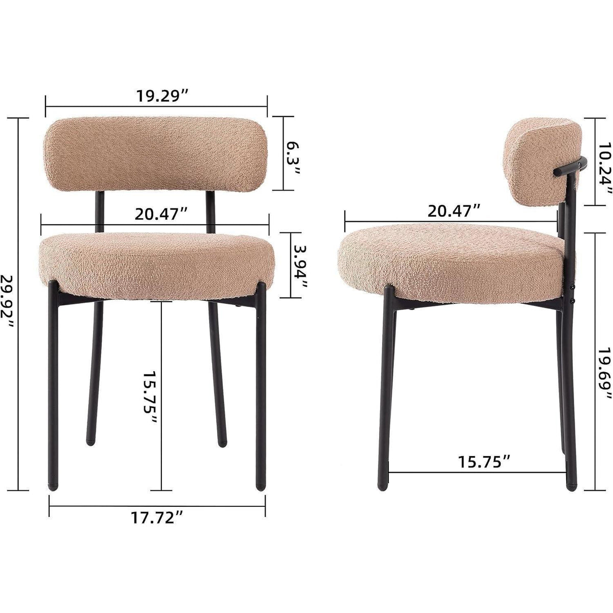 Esszimmerstühle 2er Set, Hellbraun – Modern Retro Design