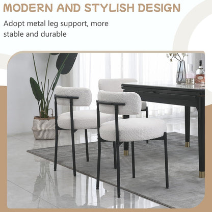 Esszimmerstühle 4er Set, Modern Retro, Weiß