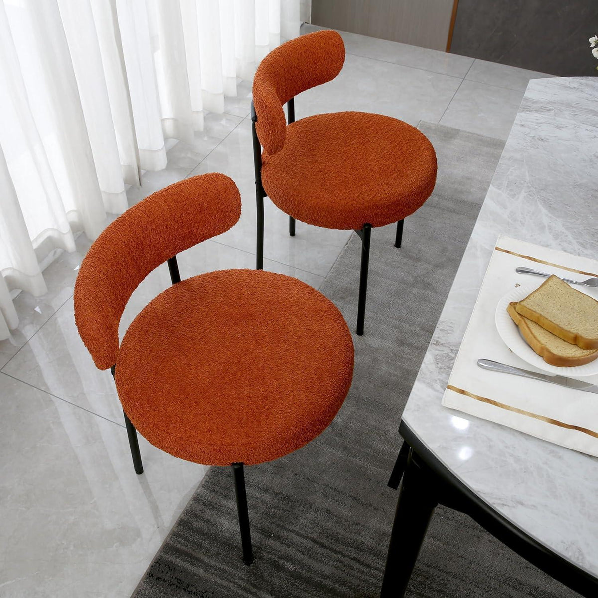 Esszimmerstühle 2er Set, Modern Retro, Orange