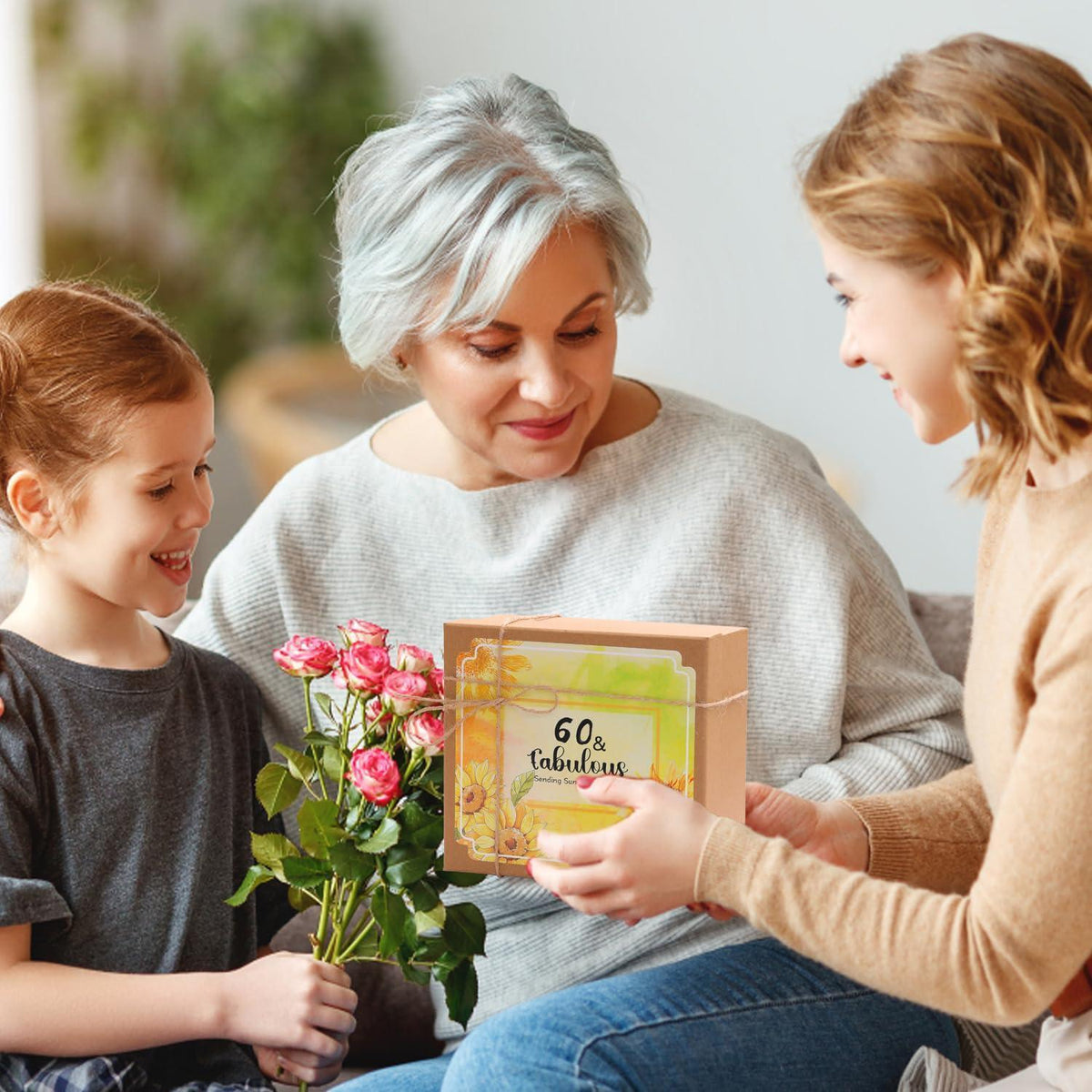 Geschenkbox 60. Geburtstag Sonnenblume für Frauen & Mädchen