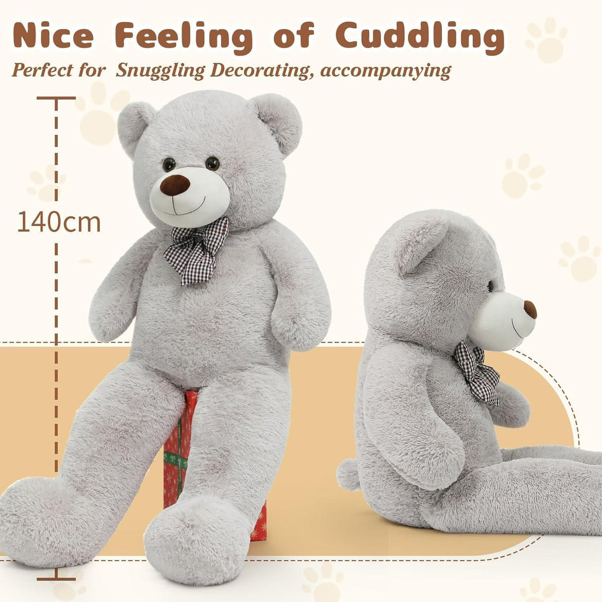 Riesen Teddybär 140cm - XXL Kuscheltier Geschenk für Valentinstag